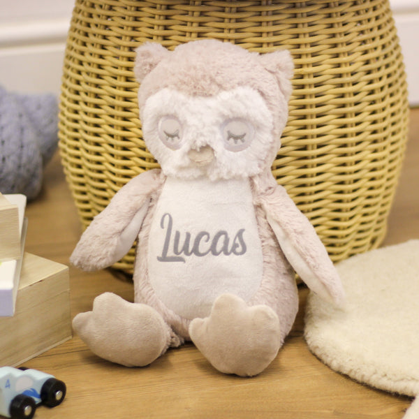 Personalised Owl Teddy Bear Toy Gift For Baby