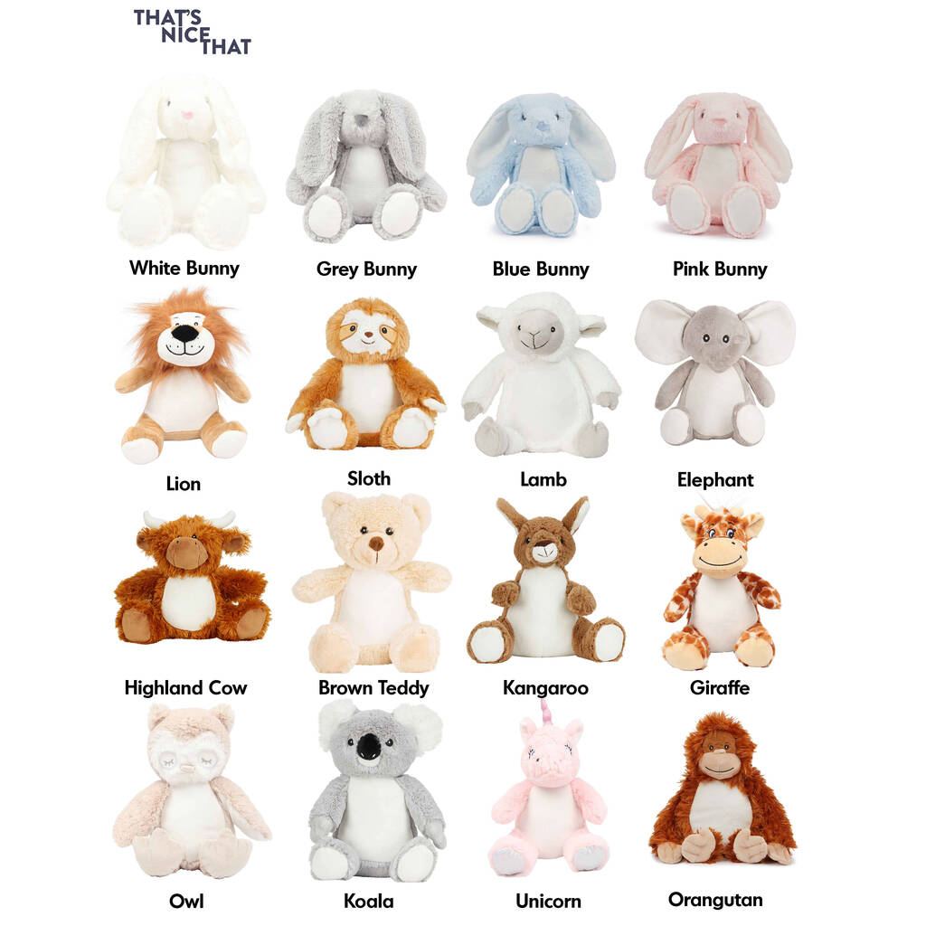 Personalised Grey Bunny Soft Toy For Baby