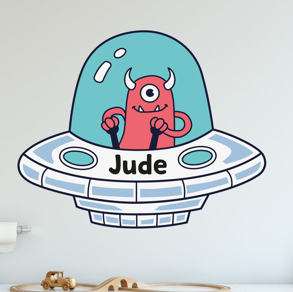Personalised Alien Sticker For Kids Room Or Nursery Wall Decal Vinyl Gift For Boy Or Girl