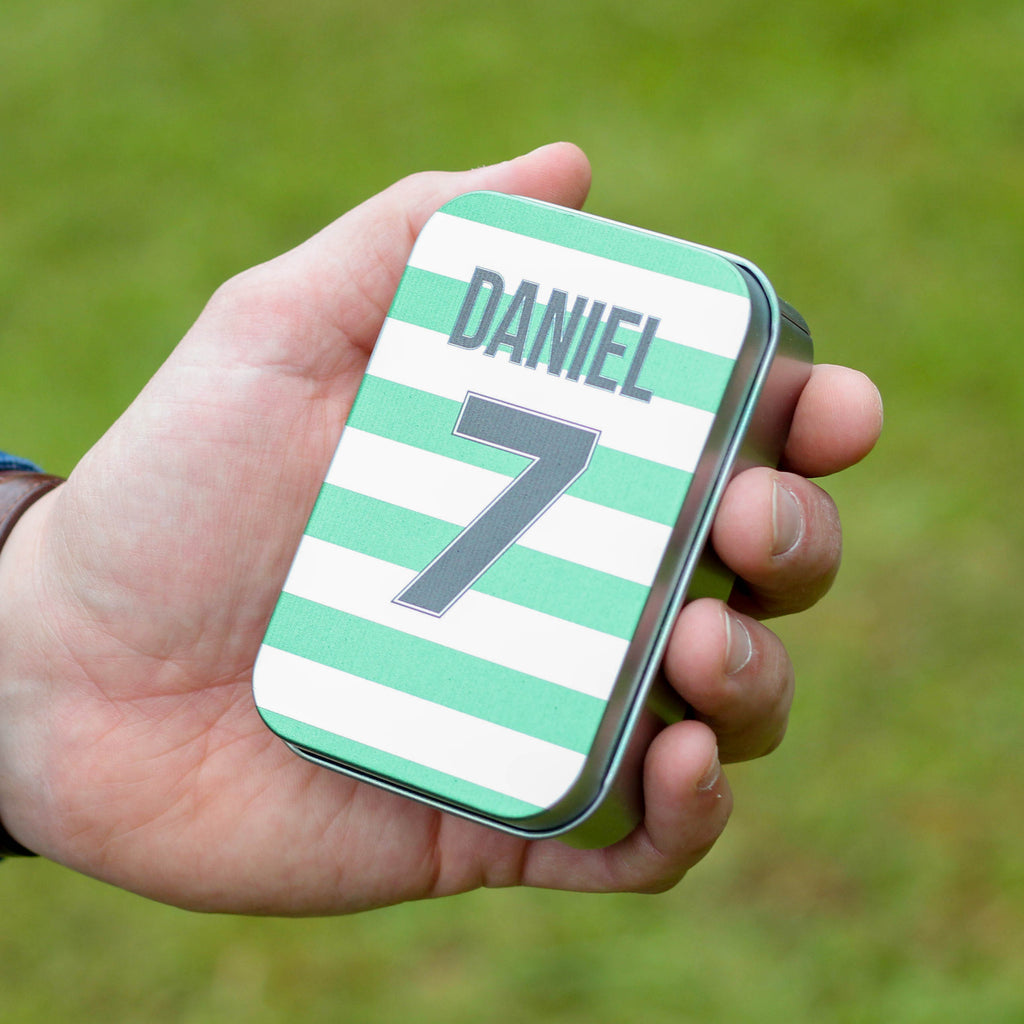 Personalised Football Shirt Tin And Bottle Opener Tool