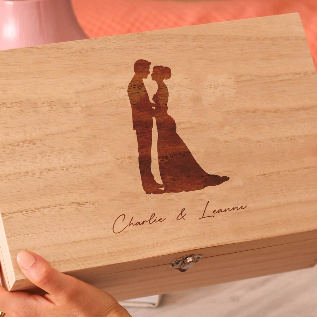 Personalised Wedding Memories Keepsake Box For Couples First Dance Anniversary Gift