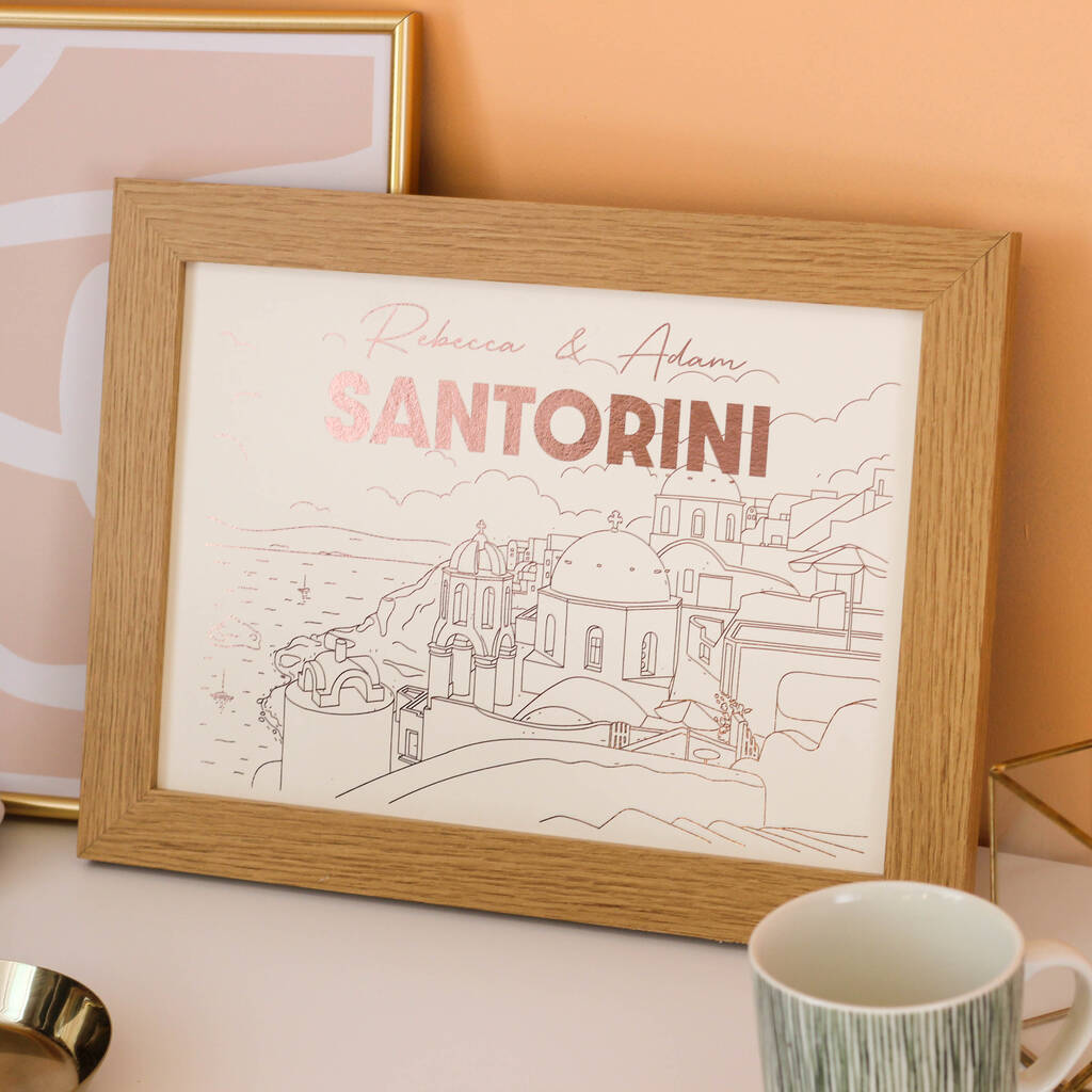 Personalised Foiled Travel Print Gift For Couple