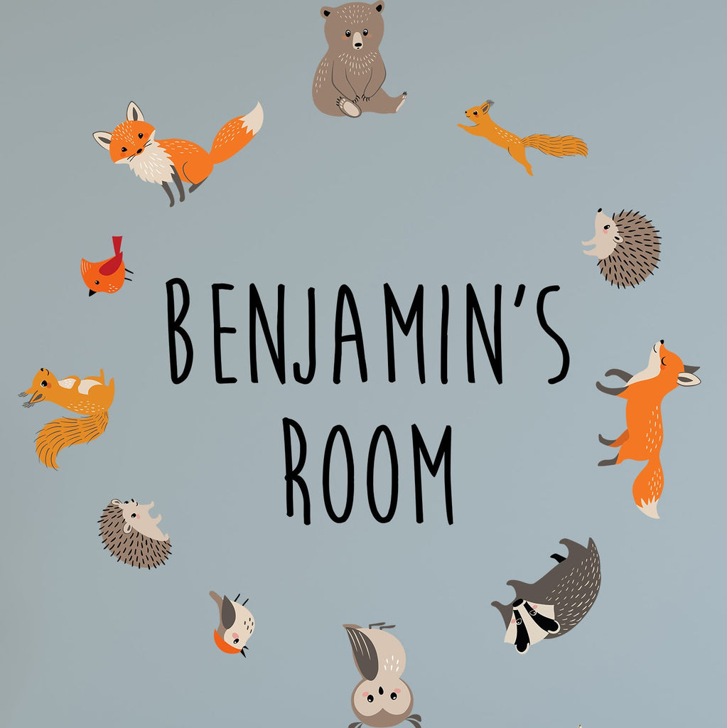 Personalised Woodland Animal Wall Sticker Room Decor