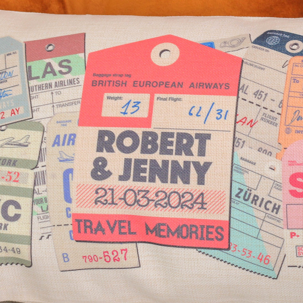 Personalised Travel Cushion Gift For Campervan Couple Home