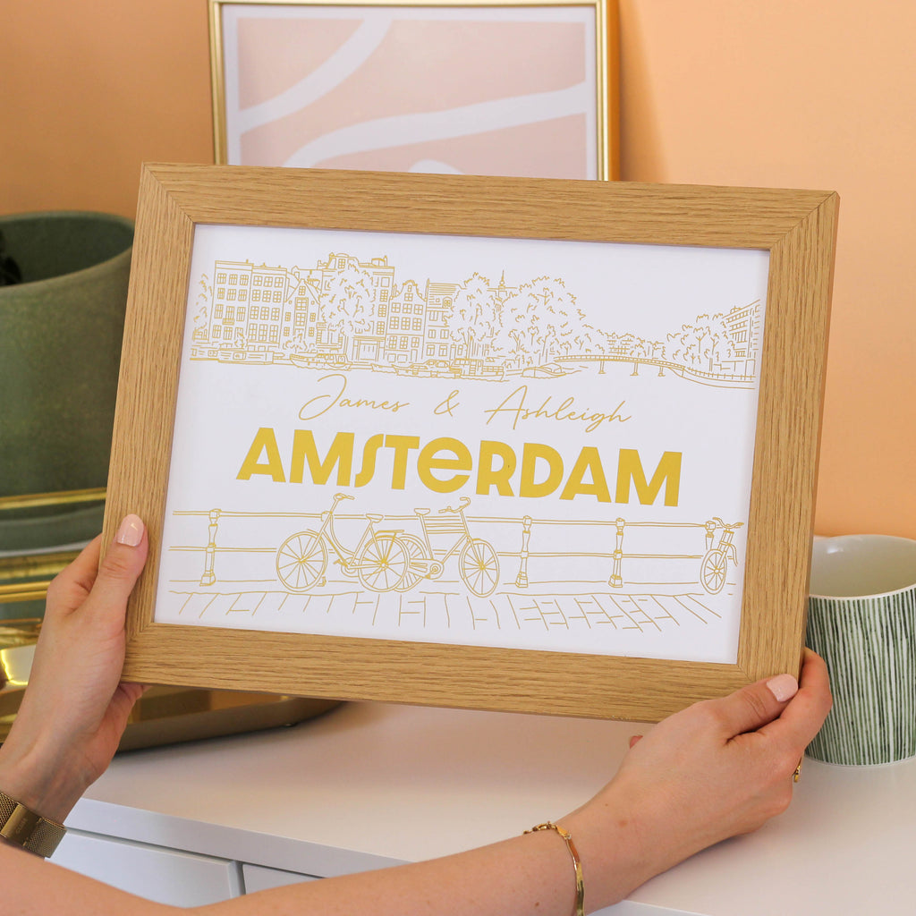 Personalised Amsterdam Foiled Print Wall Art