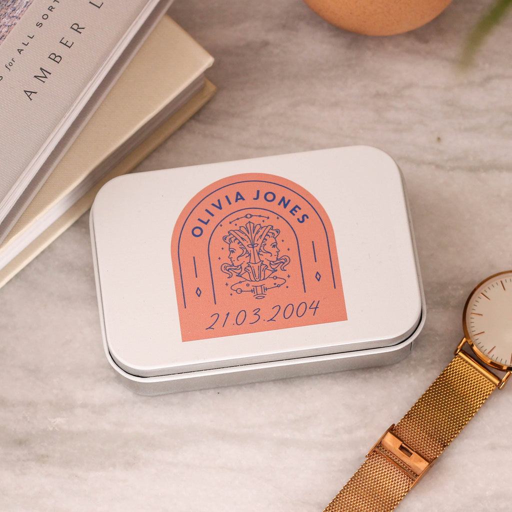 Personalised Birthday Star Sign Zodiac Tin Keepsake