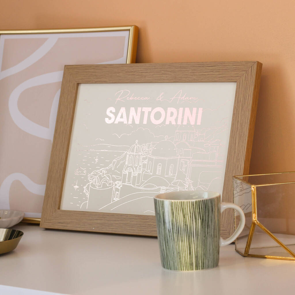 Personalised Foiled Travel Print Gift For Couple