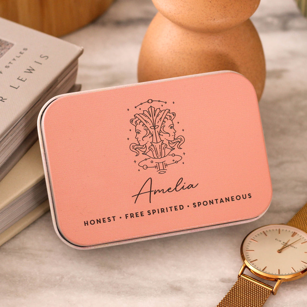 Personalised Zodiac Star Sign Tin Keepsake Gift