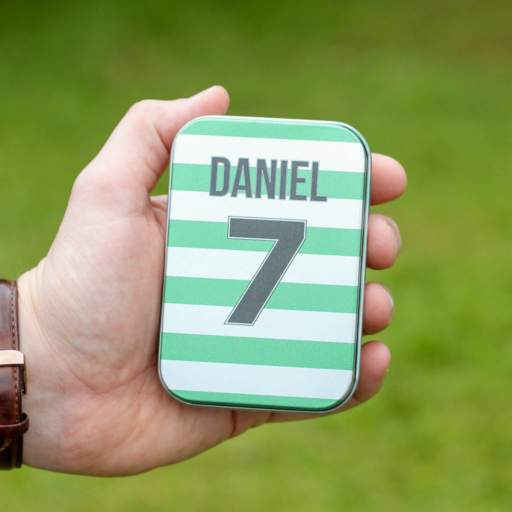 Personalised Football Shirt Tin And Bottle Opener Tool