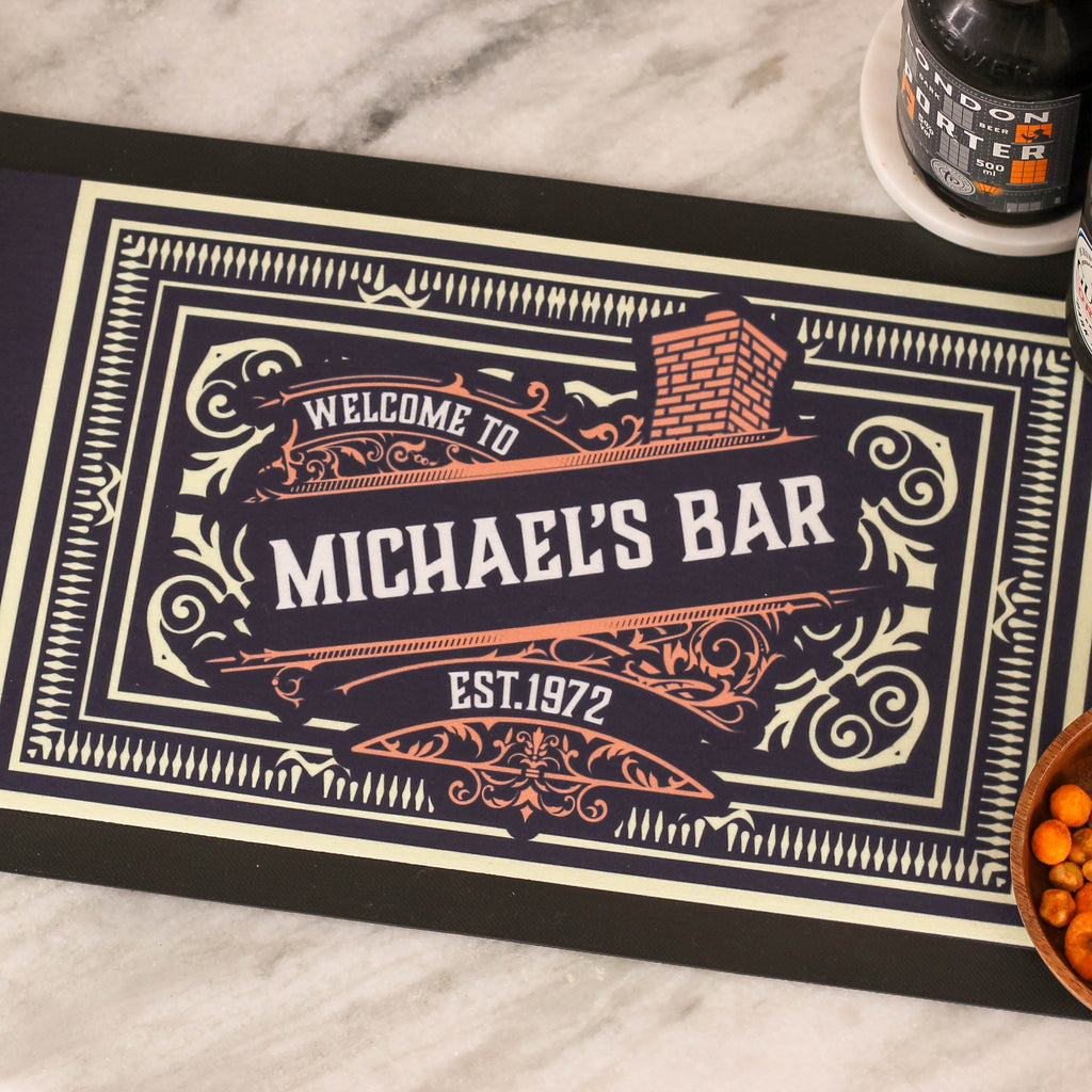 Personalised Brewery Bar Runner Gift For Dad's Home Bar