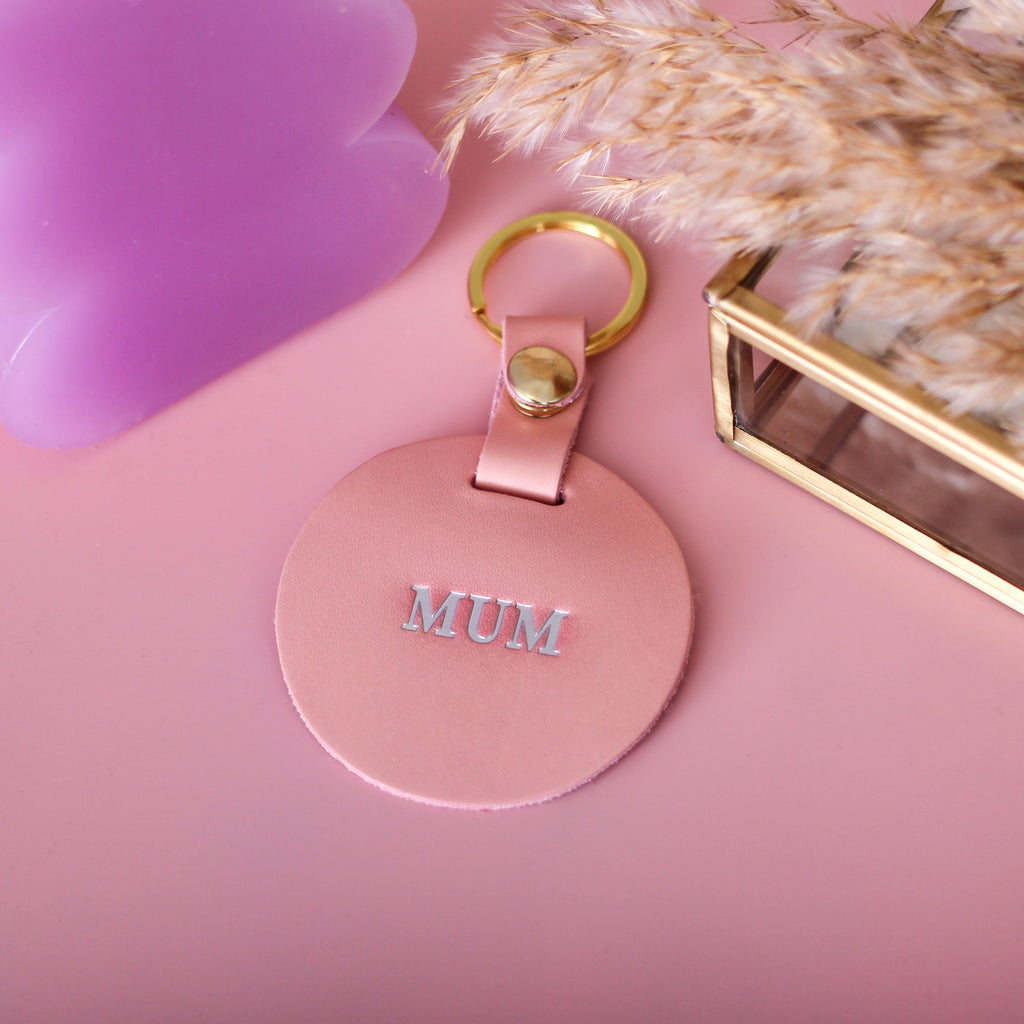 Personalised Pink Circle Keyring Gift For First Home