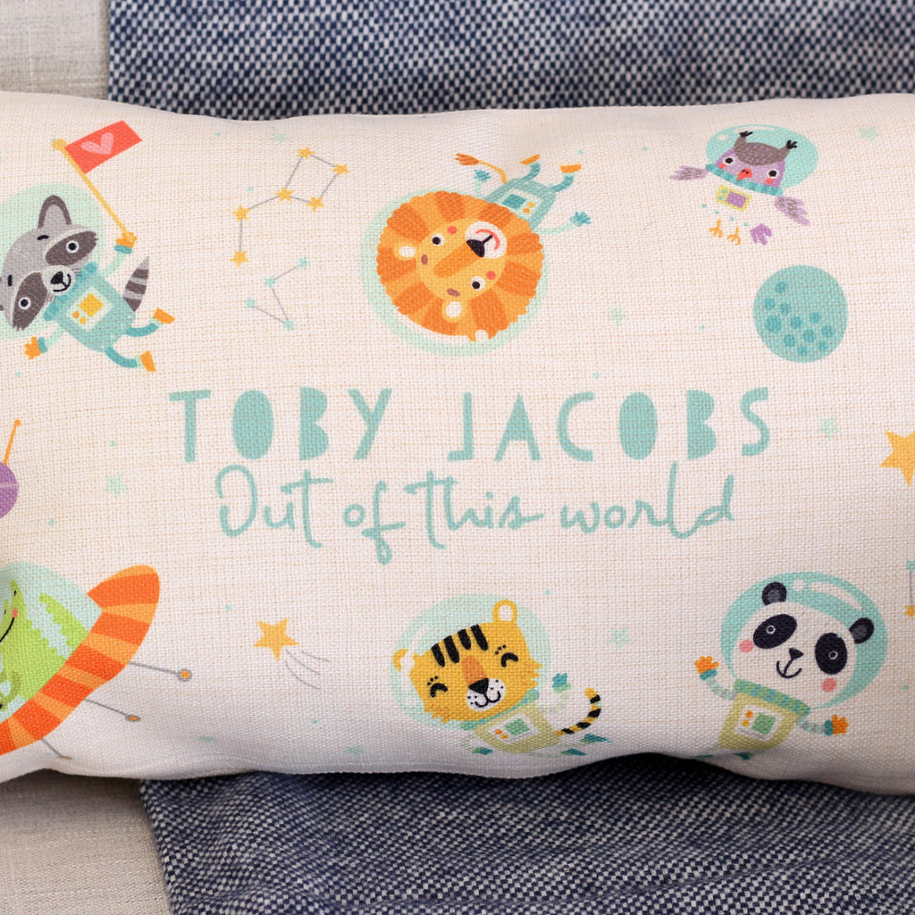 Personalised Animals In Space Cushion