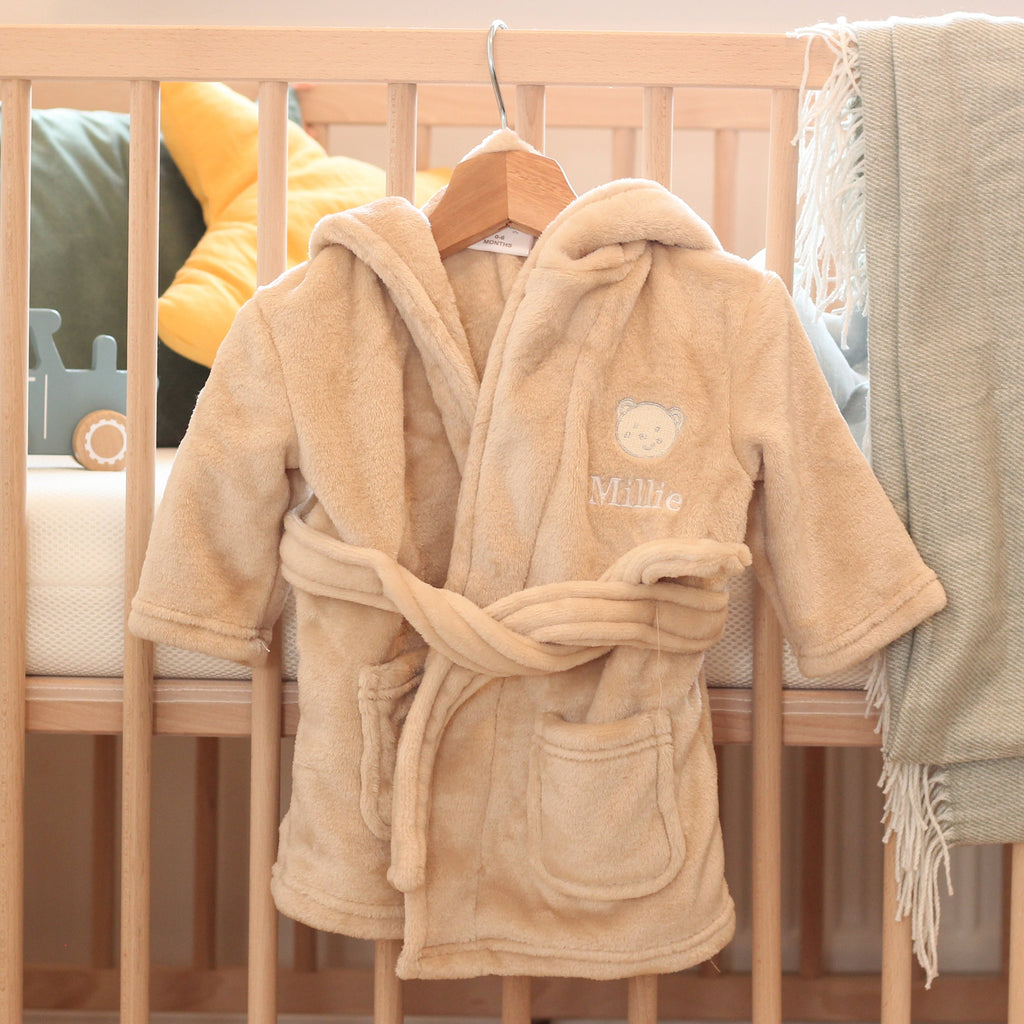Personalised Baby Dressing Gown Bear