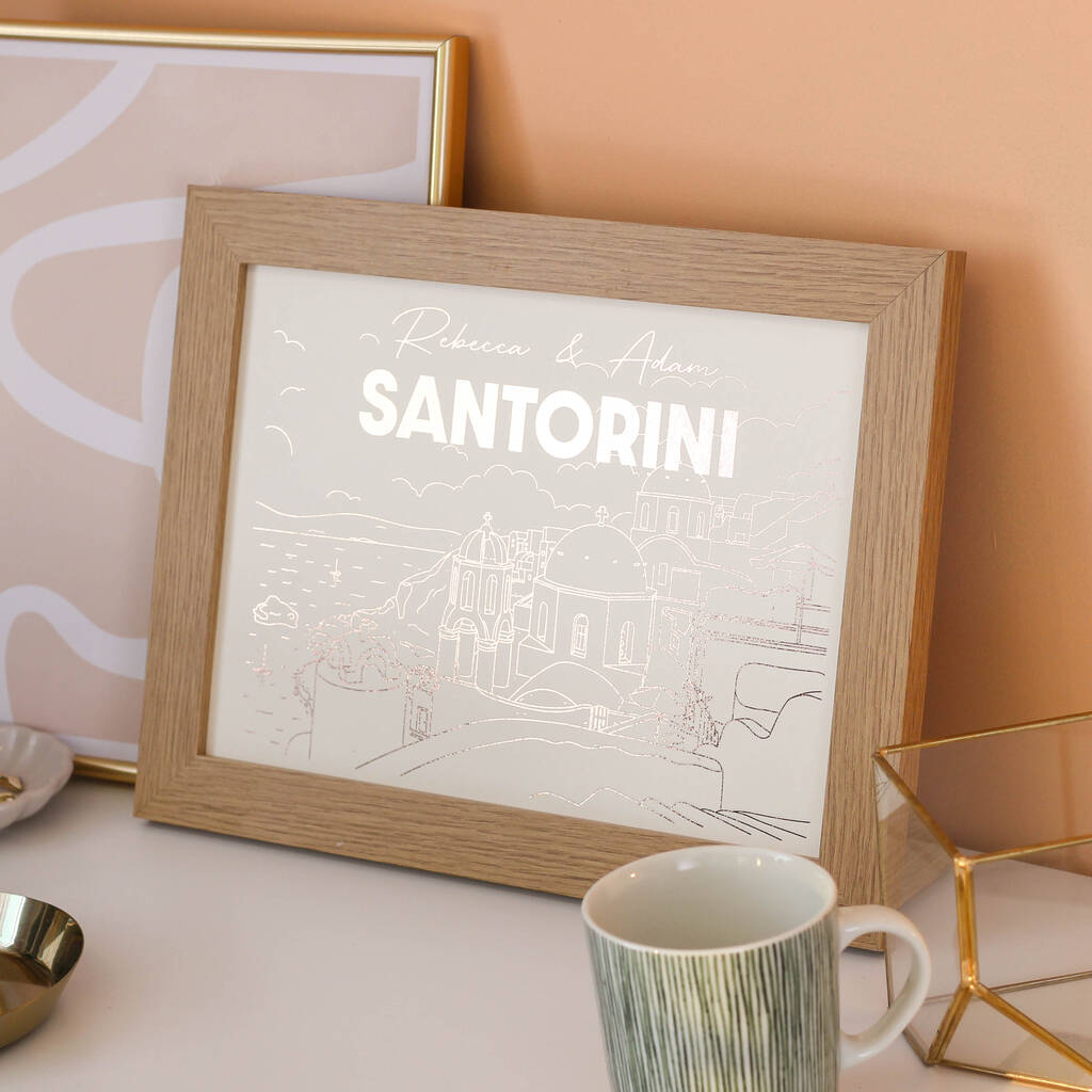 Personalised Foiled Travel Print Gift For Couple