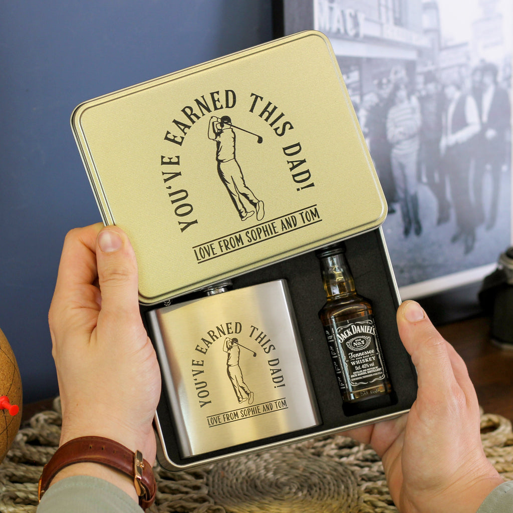 Personalised 19th Hole Whiskey Gift Tin For Him