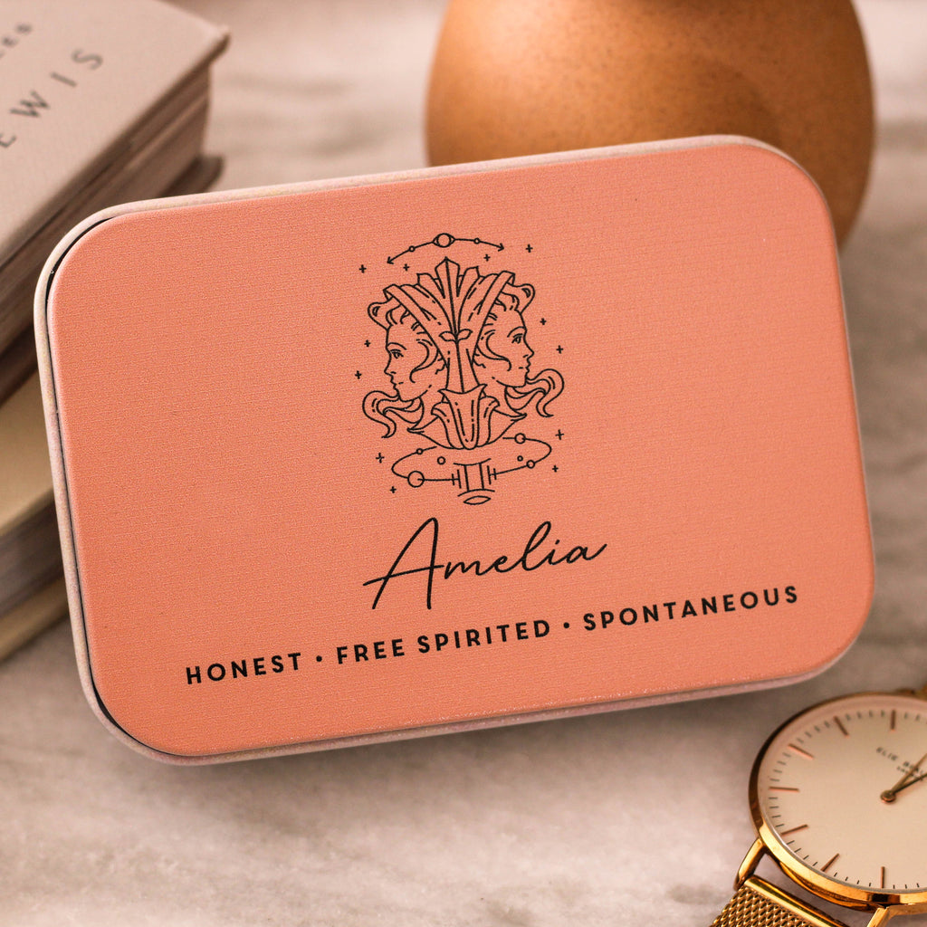 Personalised Zodiac Star Sign Tin Keepsake Gift
