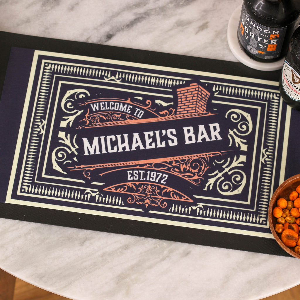 Personalised Brewery Bar Runner Gift For Dad's Home Bar