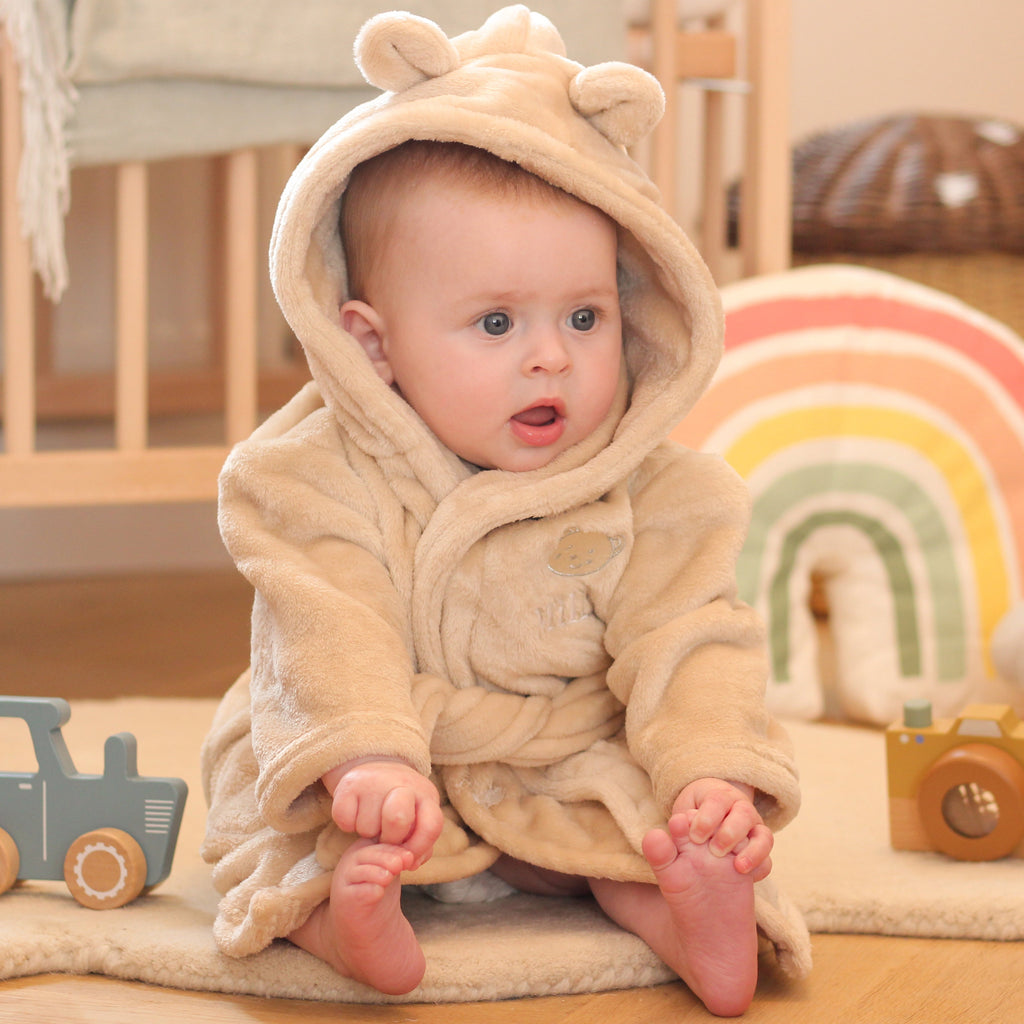 Personalised Baby Dressing Gown Bear