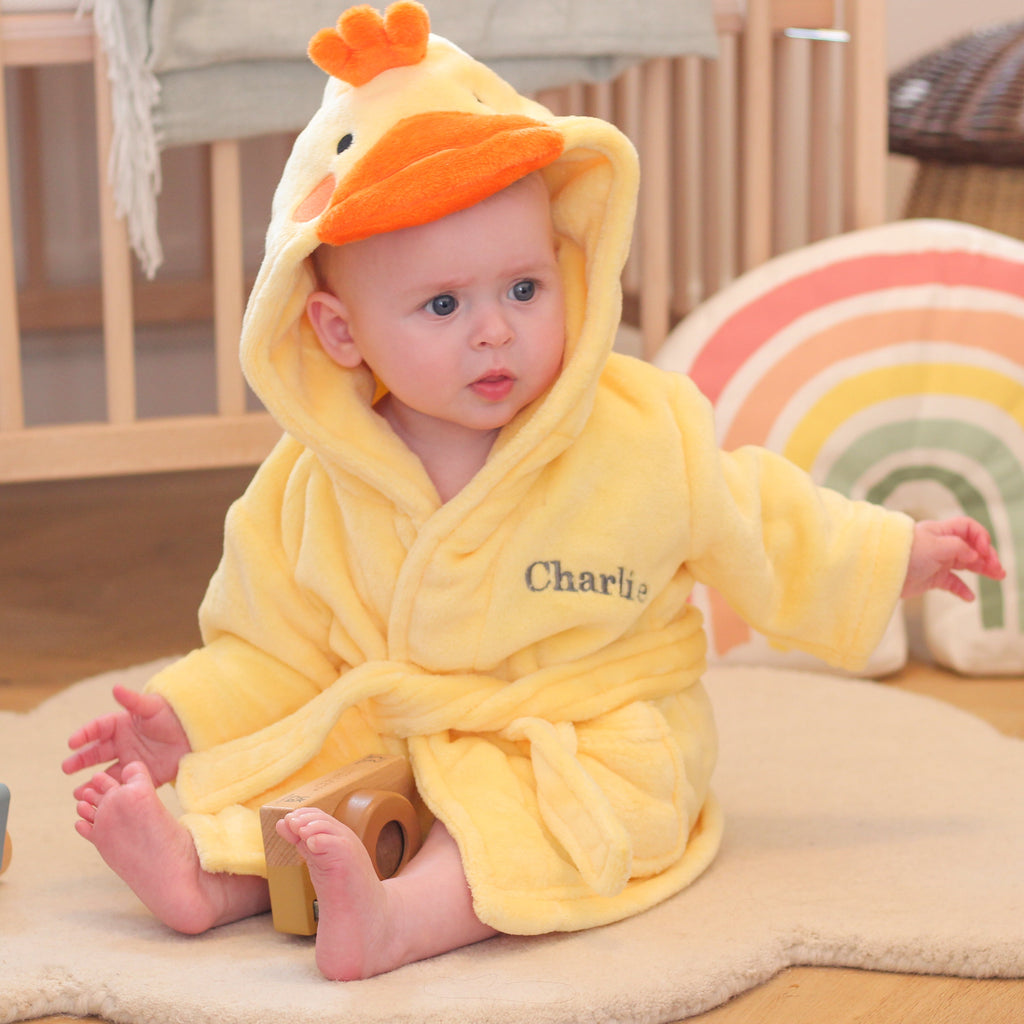 Personalised Baby Chick Dressing Gown Gift For Children