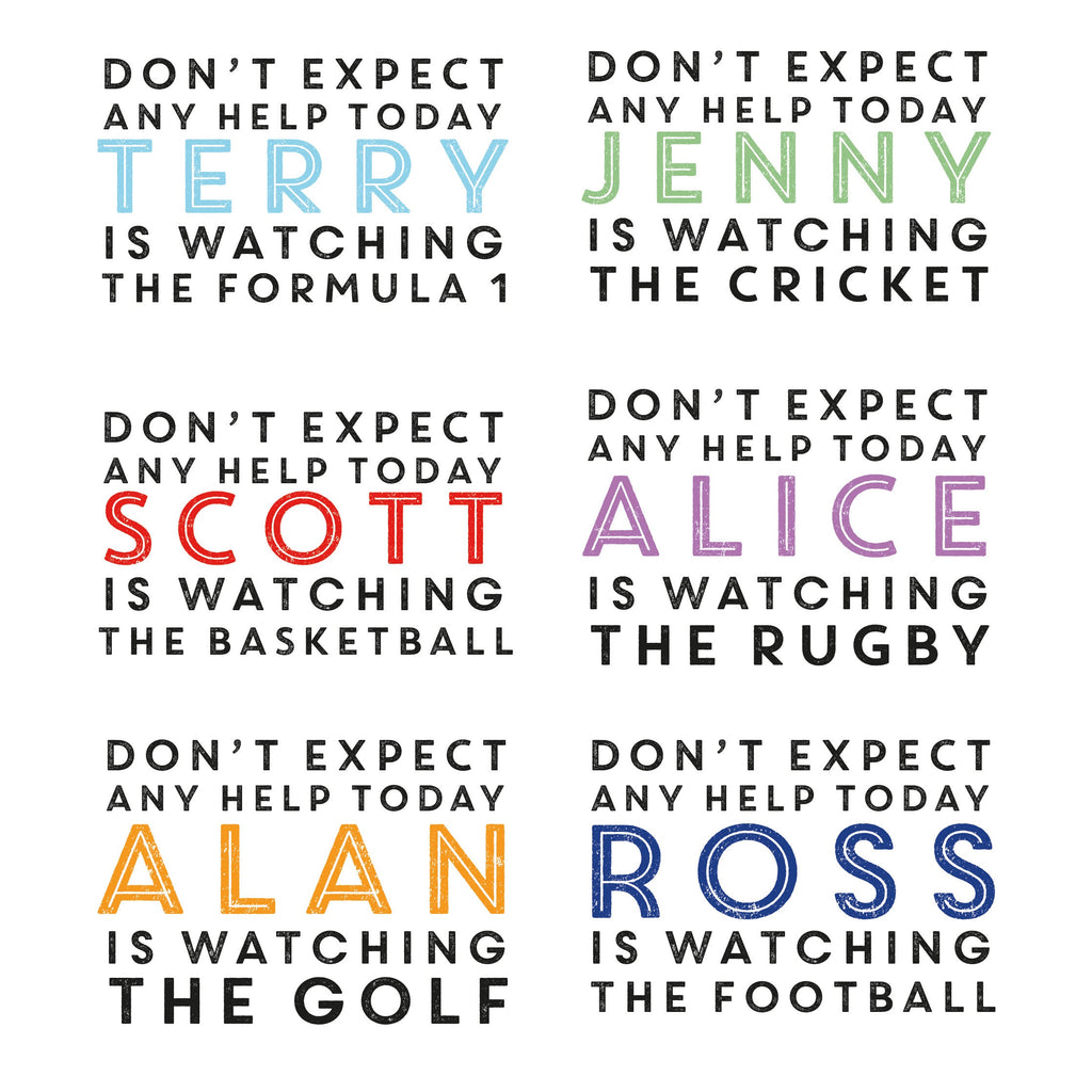 Personalised Don't Expect Any Help Cushion