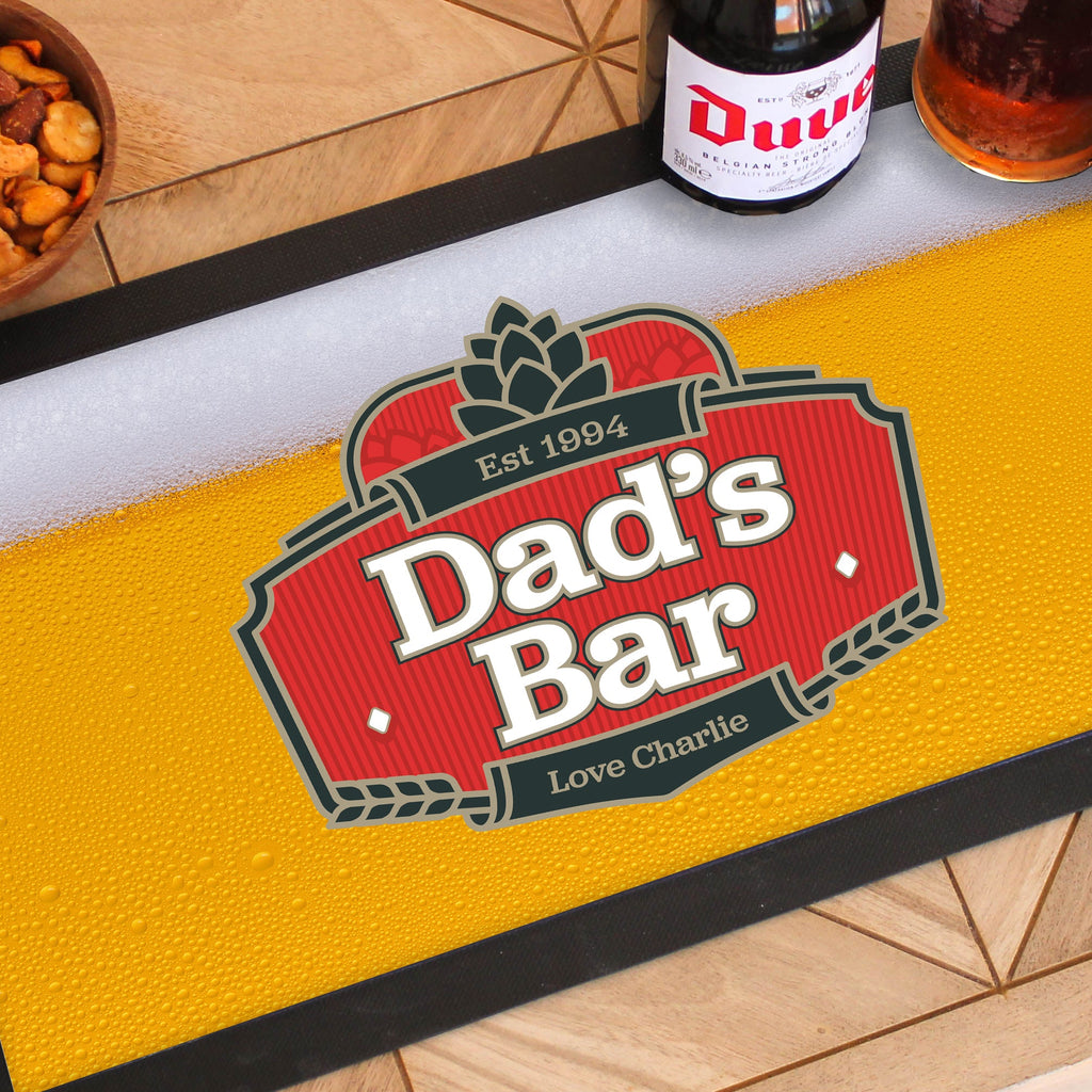 Personalised Beer Foam Bar Runner For Home Pub