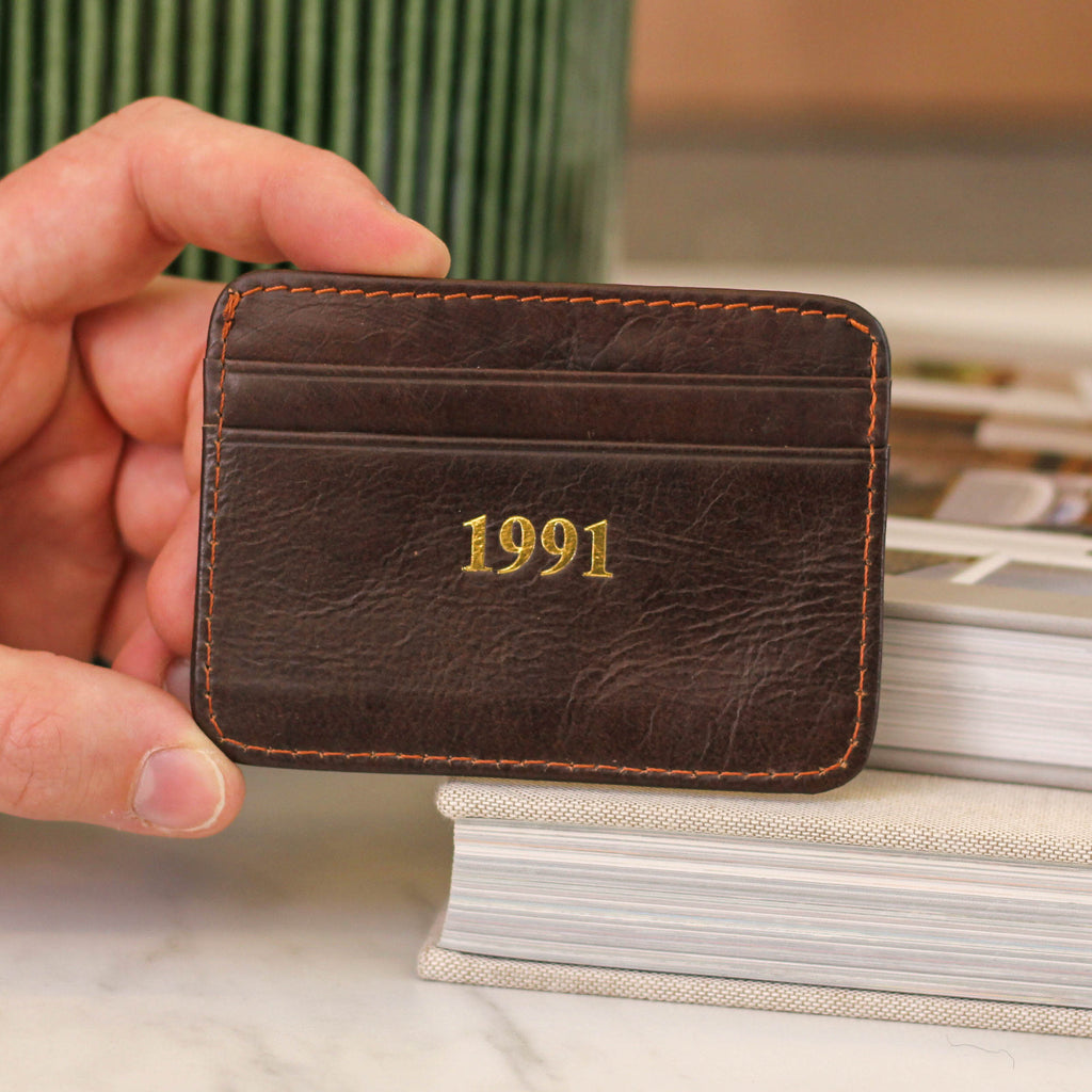 Personalised Birth Year Slim Credit Card Holder