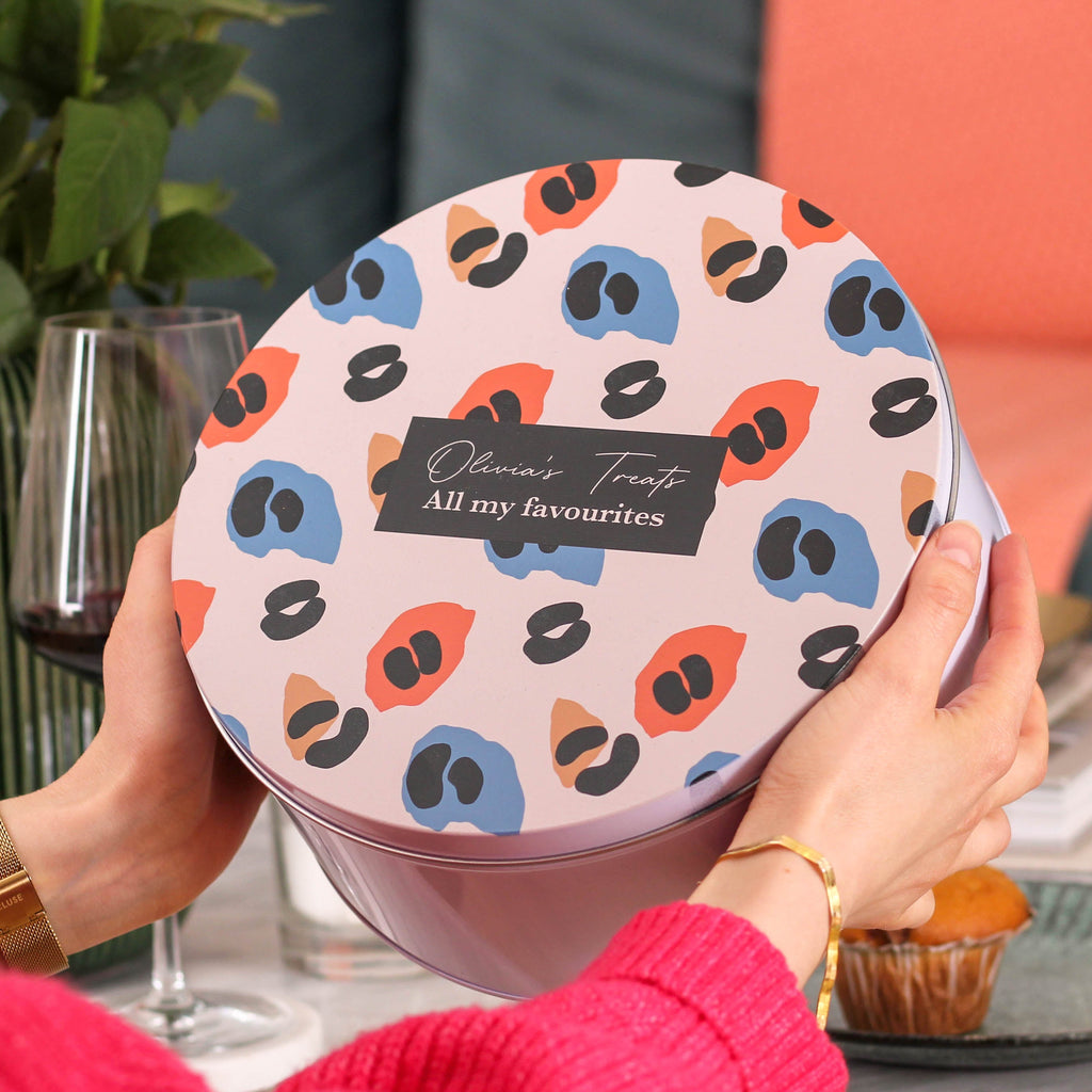 Personalised Colourful Leopard Print Cake Tin